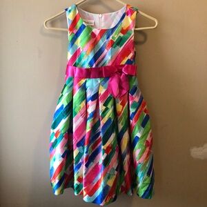 Colorful Kids Dress with Pink Bow Fogood pick for Easter🐇🐇🐇🐇🐇🐰🐰🐰🐣🐣🐣